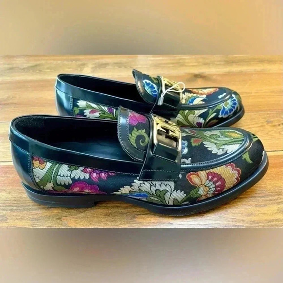 Giovanni Conti | Italian Flower Textile / Brocade & Leather Loafer | W 11 - Picture 5 of 7